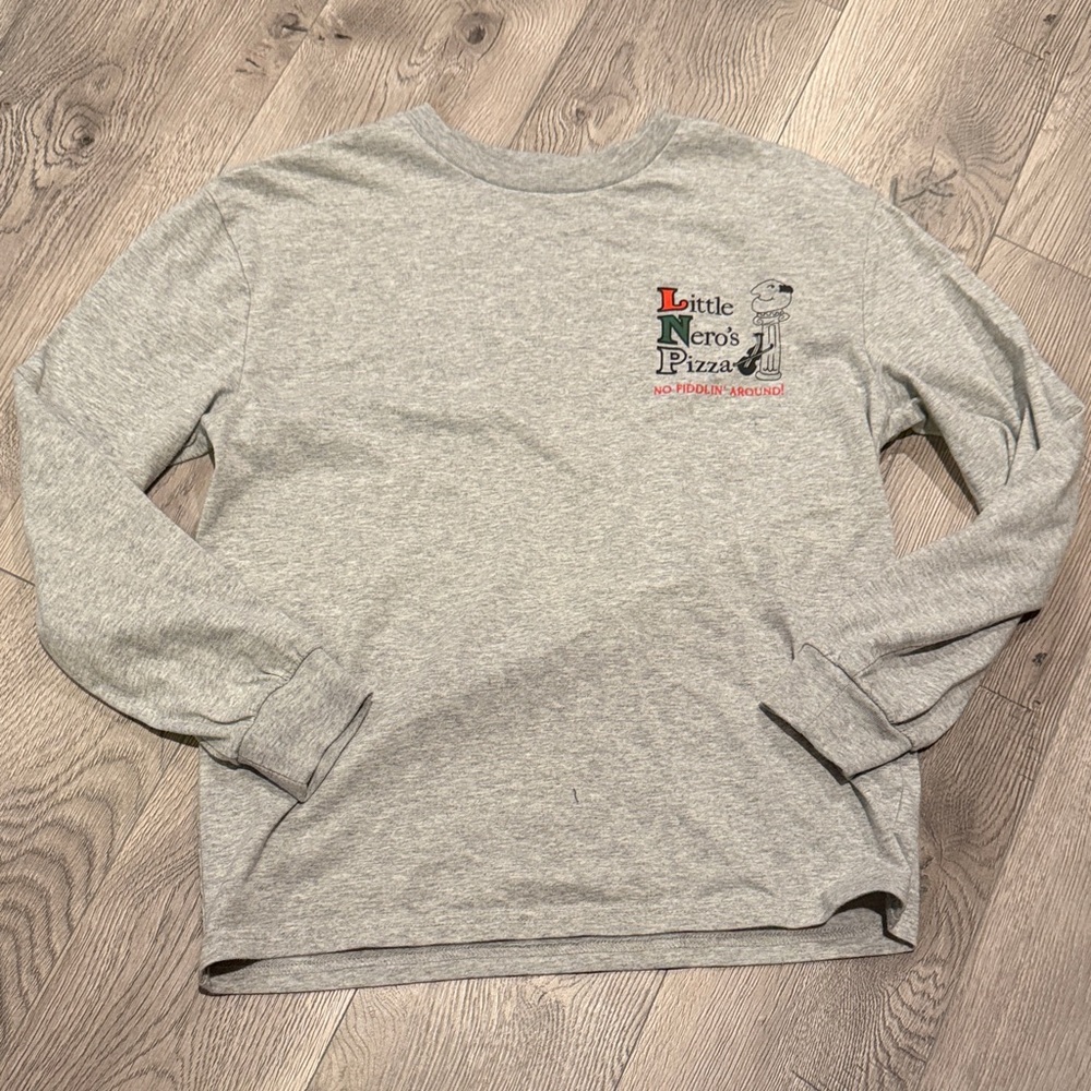 GAP Gray Long-Sleeve Little Nero's Pizza Logo Sweatshirt